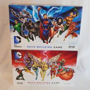 Popular DC Comics - 2 Deck Building Games - Cryptozoic (Complete)  Heroes Unite